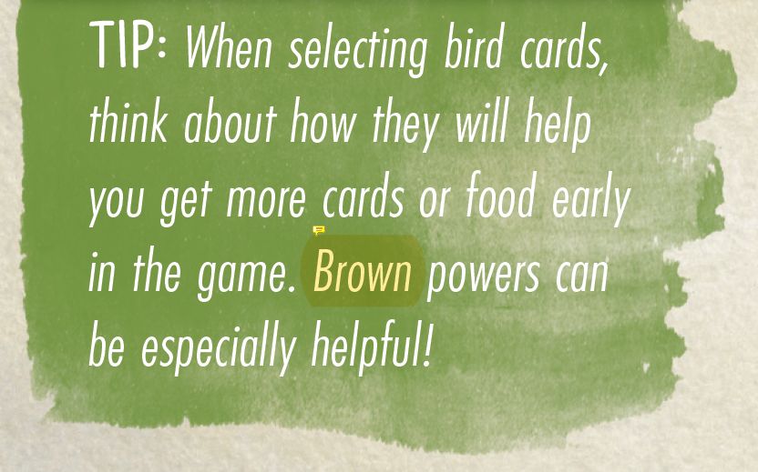Tip text, including the phrase, "Brown powers can be especially helpful!"